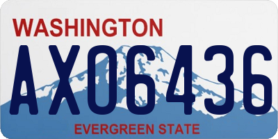 WA license plate AXO6436