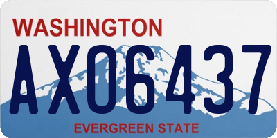 WA license plate AXO6437