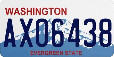 WA license plate AXO6438