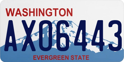 WA license plate AXO6443