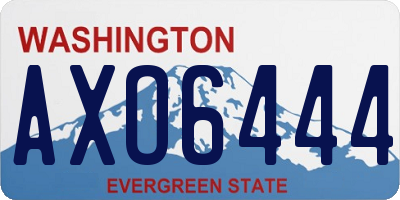 WA license plate AXO6444