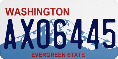 WA license plate AXO6445
