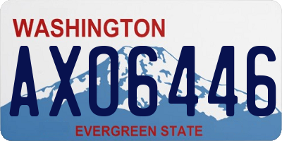 WA license plate AXO6446