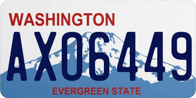 WA license plate AXO6449