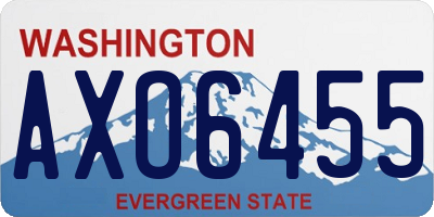 WA license plate AXO6455
