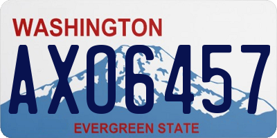 WA license plate AXO6457