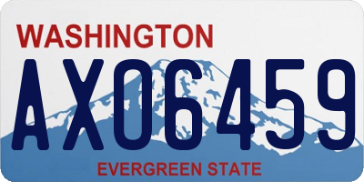 WA license plate AXO6459