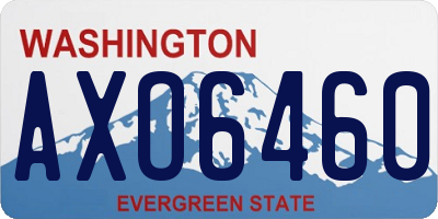 WA license plate AXO6460
