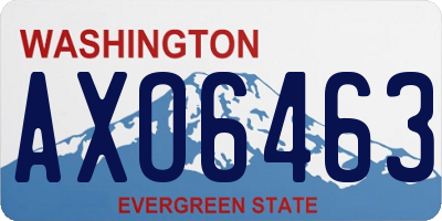 WA license plate AXO6463