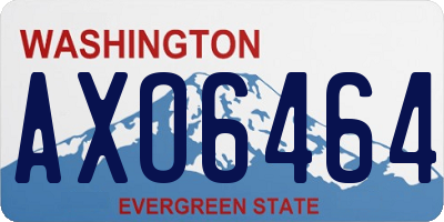 WA license plate AXO6464