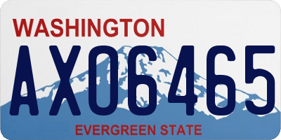 WA license plate AXO6465