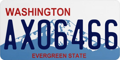 WA license plate AXO6466