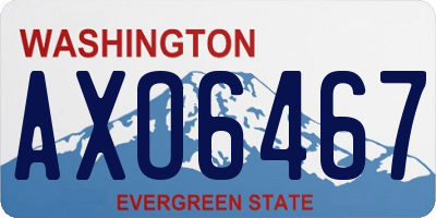 WA license plate AXO6467