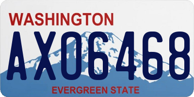 WA license plate AXO6468