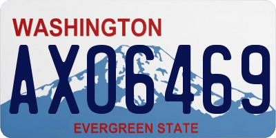 WA license plate AXO6469