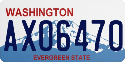 WA license plate AXO6470