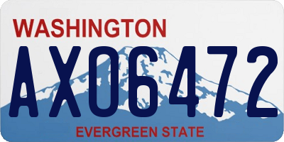 WA license plate AXO6472