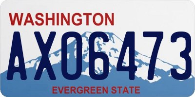 WA license plate AXO6473
