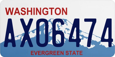 WA license plate AXO6474