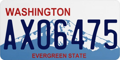 WA license plate AXO6475
