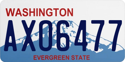 WA license plate AXO6477