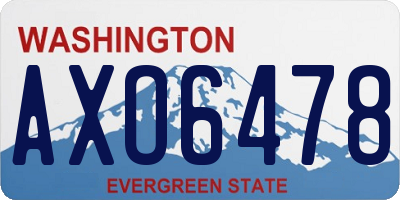 WA license plate AXO6478