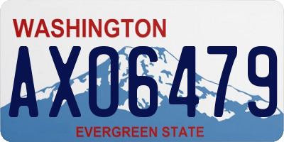 WA license plate AXO6479