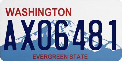 WA license plate AXO6481