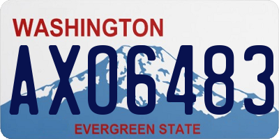 WA license plate AXO6483