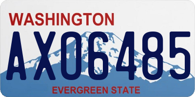 WA license plate AXO6485