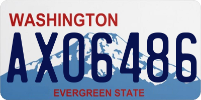 WA license plate AXO6486