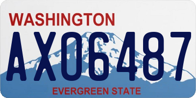 WA license plate AXO6487