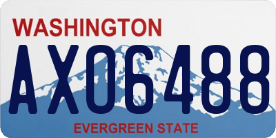 WA license plate AXO6488