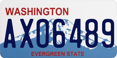 WA license plate AXO6489