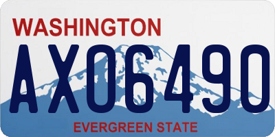 WA license plate AXO6490