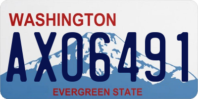 WA license plate AXO6491