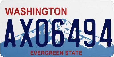 WA license plate AXO6494