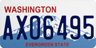 WA license plate AXO6495