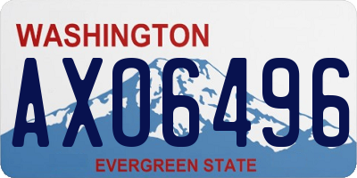 WA license plate AXO6496