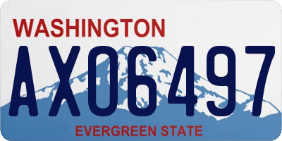 WA license plate AXO6497