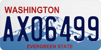 WA license plate AXO6499