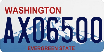 WA license plate AXO6500