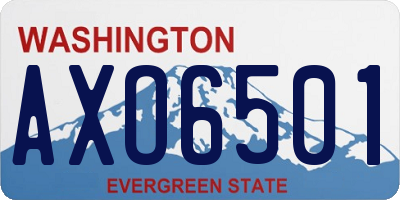 WA license plate AXO6501