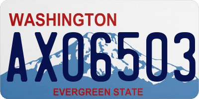 WA license plate AXO6503