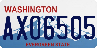WA license plate AXO6505