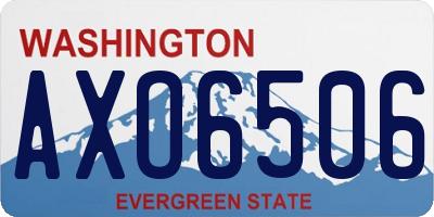 WA license plate AXO6506