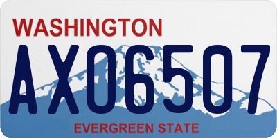 WA license plate AXO6507