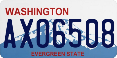 WA license plate AXO6508