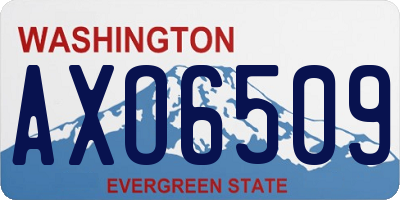 WA license plate AXO6509