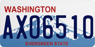 WA license plate AXO6510